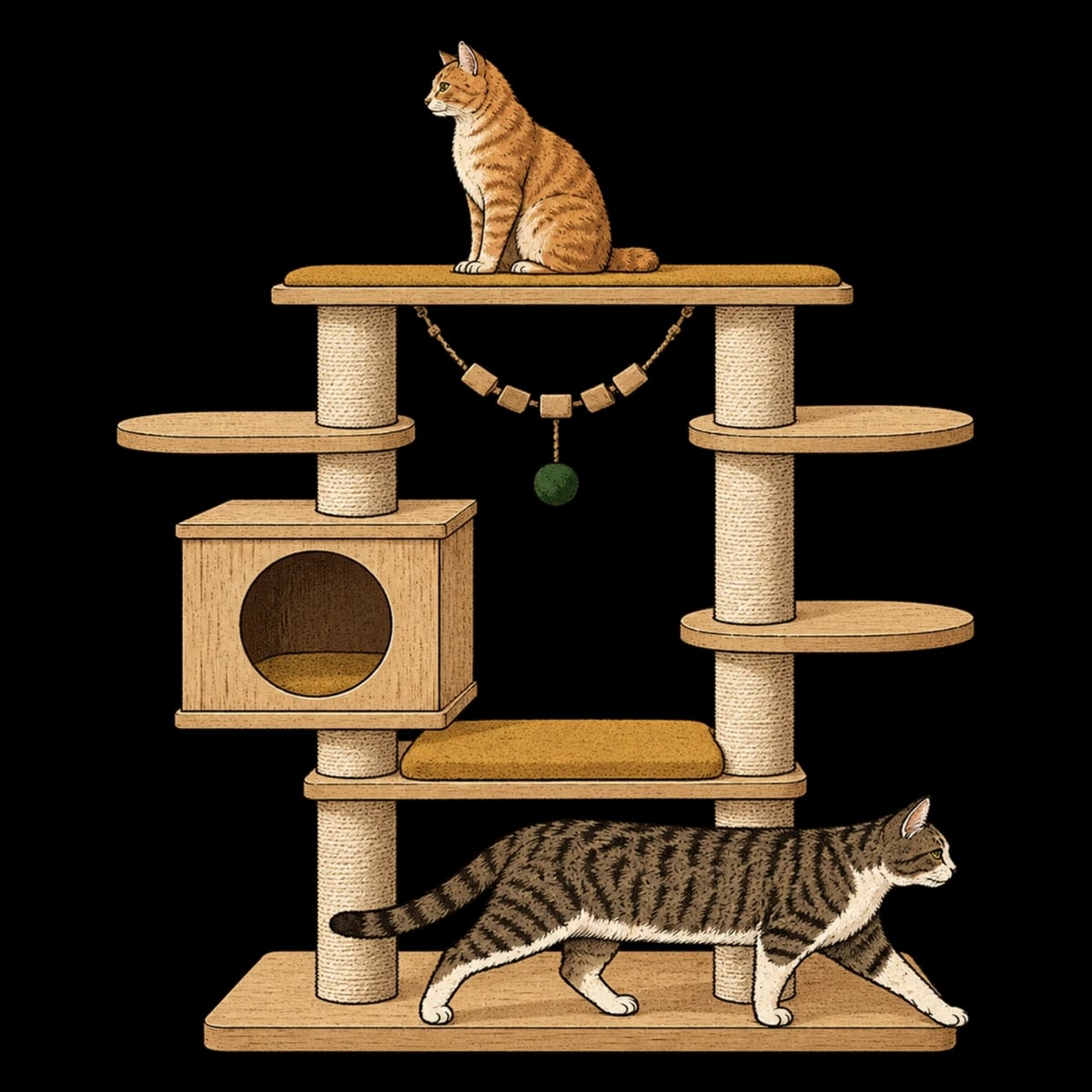 Katzenhotel Illustration