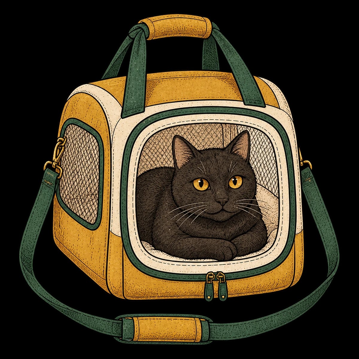 Katzentransport Illustration